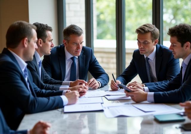 Legal team reviewing a compliance checklist in a London office